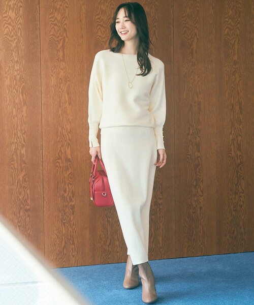 ANY SIS（エニィスィス）の「【洗える・セットアップ可】アンチピリングドルマン畔 ニット（ニット/セーター・レディース・アイボリー系/ブラック系/オレンジ系/ダルブルー系/ダークブラウン系・2）」の13枚目の写真