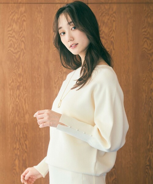 ANY SIS（エニィスィス）の「【洗える・セットアップ可】アンチピリングドルマン畔 ニット（ニット/セーター・レディース・アイボリー系/ブラック系/オレンジ系/ダルブルー系/ダークブラウン系・2）」の14枚目の写真