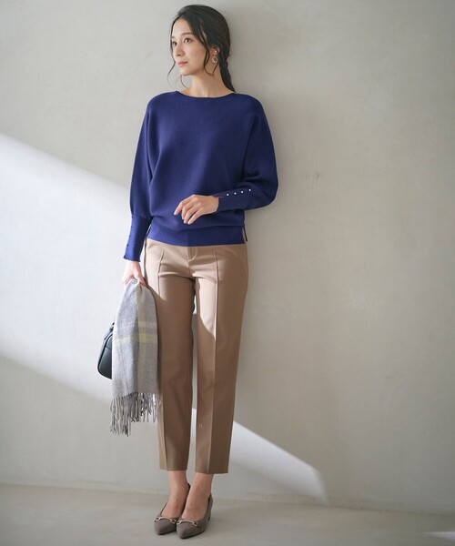 ANY SIS（エニィスィス）の「【洗える・セットアップ可】アンチピリングドルマン畔 ニット（ニット/セーター・レディース・アイボリー系/ブラック系/オレンジ系/ダルブルー系/ダークブラウン系・2）」の18枚目の写真