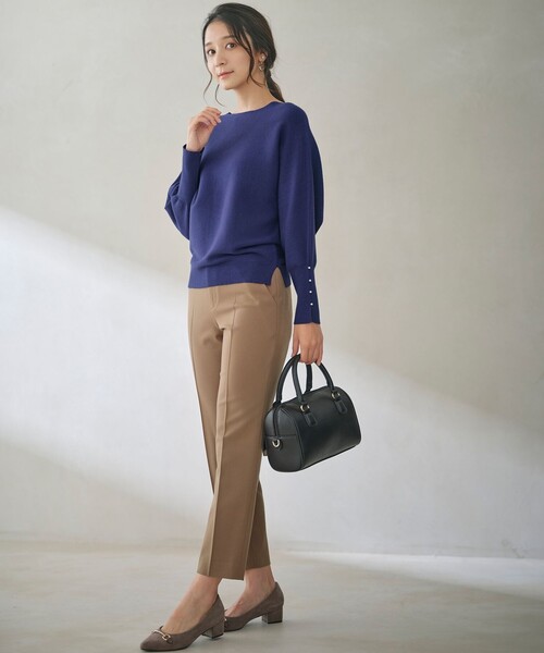 ANY SIS（エニィスィス）の「【洗える・セットアップ可】アンチピリングドルマン畔 ニット（ニット/セーター・レディース・アイボリー系/ブラック系/オレンジ系/ダルブルー系/ダークブラウン系・2）」の19枚目の写真