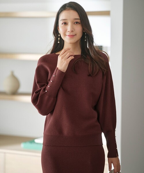 ANY SIS（エニィスィス）の「【洗える・セットアップ可】アンチピリングドルマン畔 ニット（ニット/セーター・レディース・アイボリー系/ブラック系/オレンジ系/ダルブルー系/ダークブラウン系・2）」の21枚目の写真