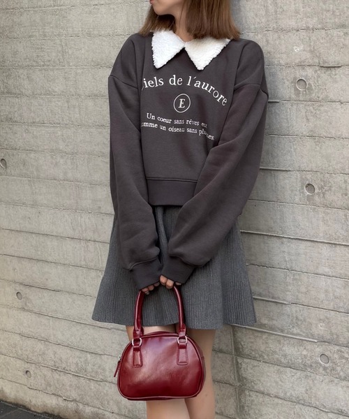 clear（クリア）の「ニットフレアミニスカート [大人可愛い]≪2024AW新作≫（スカート・レディース・ブラック/グレー・F）」の3枚目の写真