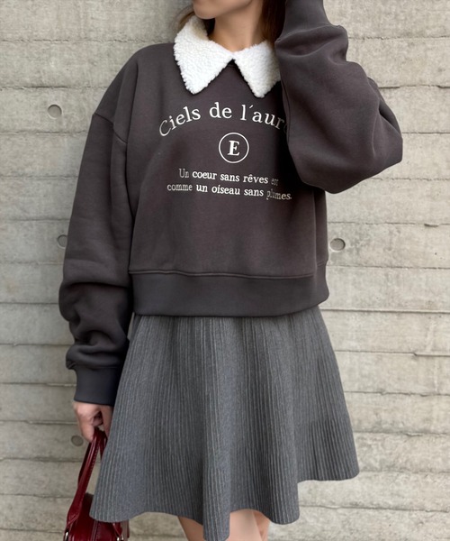 clear（クリア）の「ニットフレアミニスカート [大人可愛い]≪2024AW新作≫（スカート・レディース・ブラック/グレー・F）」の4枚目の写真