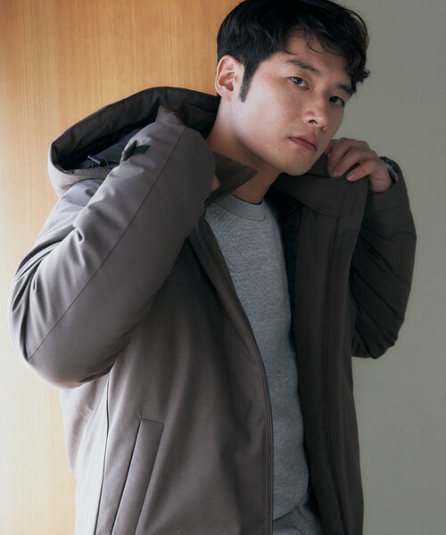 THE SHOP TK （ザ ショップ ティーケー ）の「◆SORONA中綿フードブルゾン 蓄熱／保温／洗える／防風／撥水／ビジネス対応可（その他アウター・メンズ・ダークブラウン/ネイビー系1/グレー系その他/ブラック・03/02/04）」の3枚目の写真