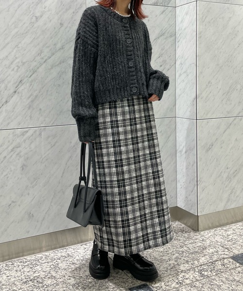 PURE BRIGHT（ピュアブライト）の「ラメチェックツイードナロースカート（スカート・レディース・レッド/ブラック・FREE）」の8枚目の写真