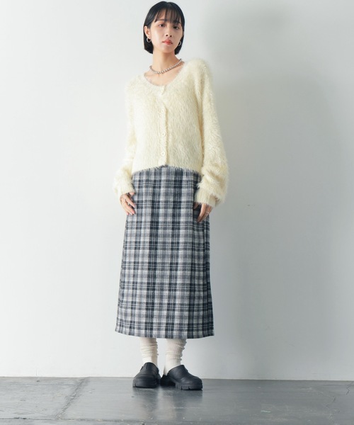 PURE BRIGHT（ピュアブライト）の「ラメチェックツイードナロースカート（スカート・レディース・レッド/ブラック・FREE）」の21枚目の写真