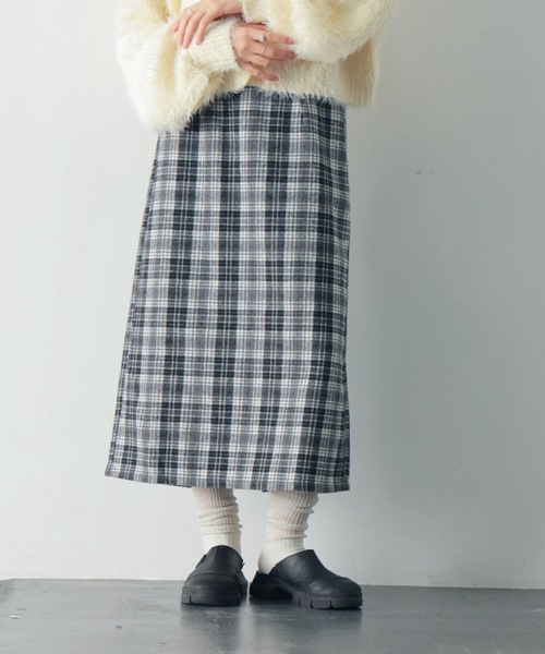 PURE BRIGHT（ピュアブライト）の「ラメチェックツイードナロースカート（スカート・レディース・レッド/ブラック・FREE）」の19枚目の写真