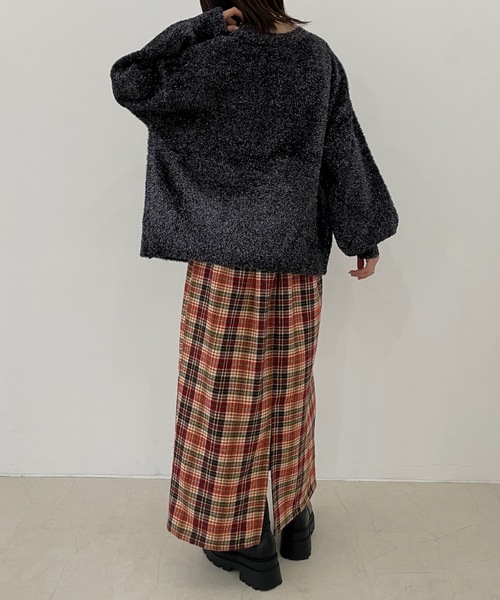 PURE BRIGHT（ピュアブライト）の「ラメチェックツイードナロースカート（スカート・レディース・レッド/ブラック・FREE）」の20枚目の写真