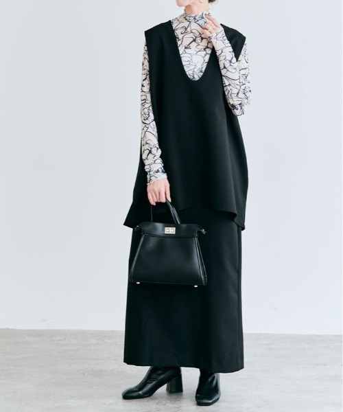 kirakiraShop(キラキラショップ)の「OUI CLASSY ナローロング スカート(スカート・レディース・ネイビー/チャコール/ベージュ/ブラック・S/M/L)」の19枚目の写真