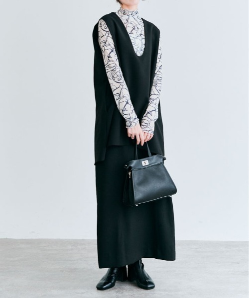 kirakiraShop(キラキラショップ)の「OUI CLASSY ナローロング スカート(スカート・レディース・ネイビー/チャコール/ベージュ/ブラック・S/M/L)」の12枚目の写真