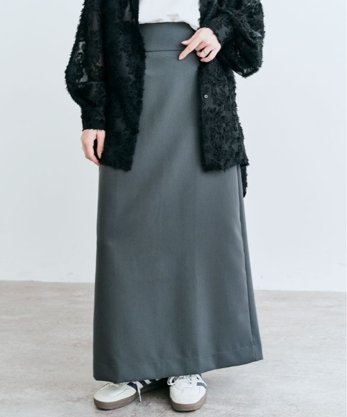kirakiraShop(キラキラショップ)の「OUI CLASSY ナローロング スカート(スカート・レディース・ネイビー/チャコール/ベージュ/ブラック・S/M/L)」の21枚目の写真