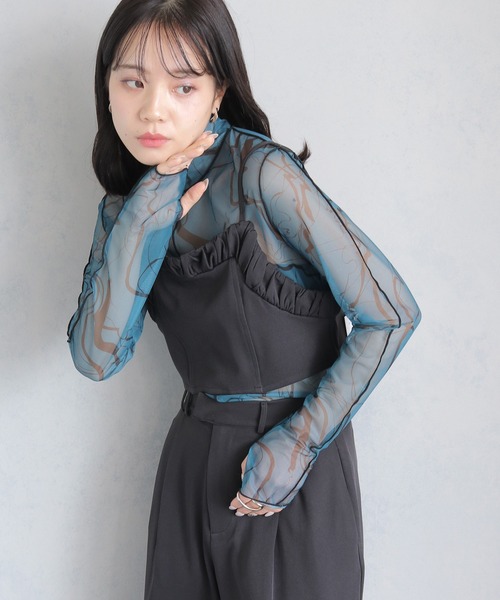 cheriella（シェリエラ）の「【cheriella】セットアップ ビスチェ付きスラックスワイドパンツ SETUP WITH BUSTIER SLACKS WIDE PANTS（セットアップ・レディース・ブラック/グレイッシュベージュ/チャコールグレー・M）」の20枚目の写真