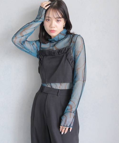 cheriella（シェリエラ）の「【cheriella】セットアップ ビスチェ付きスラックスワイドパンツ SETUP WITH BUSTIER SLACKS WIDE PANTS（セットアップ・レディース・ブラック/グレイッシュベージュ/チャコールグレー・M）」の19枚目の写真
