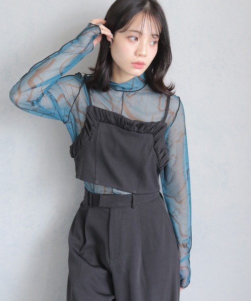 cheriella（シェリエラ）の「【cheriella】セットアップ ビスチェ付きスラックスワイドパンツ SETUP WITH BUSTIER SLACKS WIDE PANTS（セットアップ・レディース・ブラック/グレイッシュベージュ/チャコールグレー・M）」の21枚目の写真