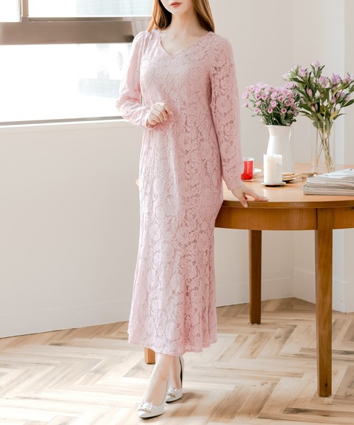 セール】美人マーメイドレースワンピース（ワンピース）｜JULIA