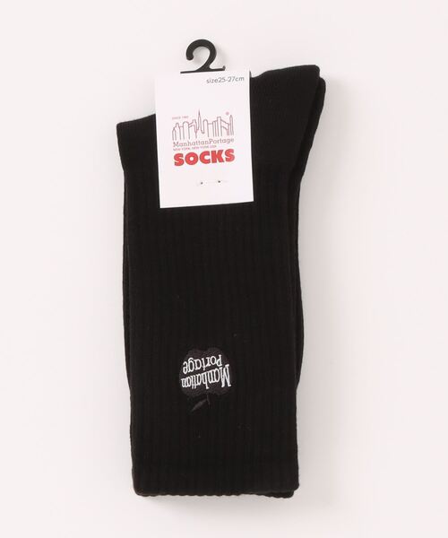 Manhattan Portage（マンハッタンポーテージ）の「Manhattan Portage/マンハッタンポーテージ ソックス CREW APPLE LOGO MU007（ソックス/靴下・メンズ・ホワイト×グリーン/ブラック×ホワイト/レッド系その他・25-27CM/23-25cm）」の5枚目の写真