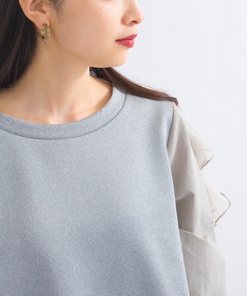 terrace(テラス)の「フリルスリーブプルオーバー(Tシャツ/カットソー・レディース・グレー/ブラック/オフホワイト・MEDIUM)」の18枚目の写真