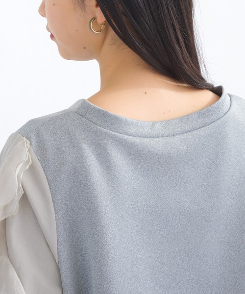 terrace(テラス)の「フリルスリーブプルオーバー(Tシャツ/カットソー・レディース・グレー/ブラック/オフホワイト・MEDIUM)」の21枚目の写真