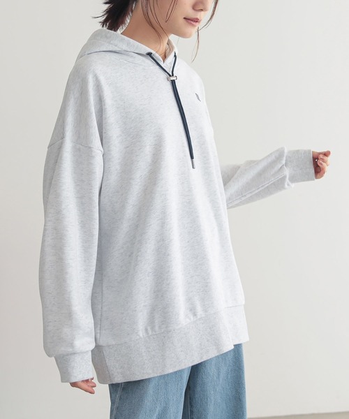 n'OrLABEL（ノアールレーベル）の「『ロゴ刺繍デザインフーディー』（パーカー・レディース・ブラック/ベージュ/ライトグレー/カーキ・FREE）」の3枚目の写真