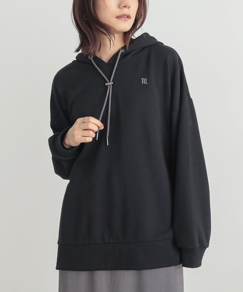 n'OrLABEL（ノアールレーベル）の「『ロゴ刺繍デザインフーディー』（パーカー・レディース・ブラック/ベージュ/ライトグレー/カーキ・FREE）」の2枚目の写真