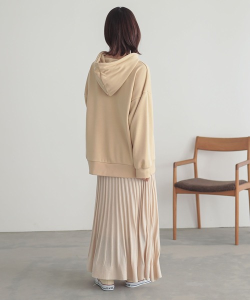 n'OrLABEL（ノアールレーベル）の「『ロゴ刺繍デザインフーディー』（パーカー・レディース・ブラック/ベージュ/ライトグレー/カーキ・FREE）」の14枚目の写真