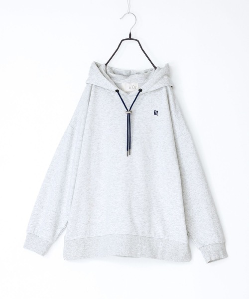 n'OrLABEL（ノアールレーベル）の「『ロゴ刺繍デザインフーディー』（パーカー・レディース・ブラック/ベージュ/ライトグレー/カーキ・FREE）」の7枚目の写真