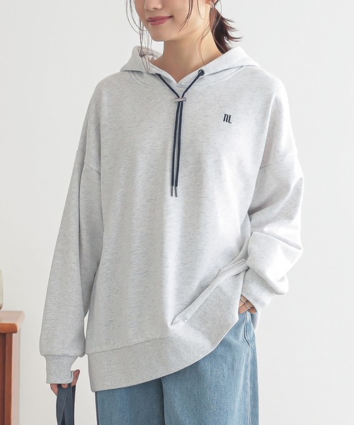 n'OrLABEL（ノアールレーベル）の「『ロゴ刺繍デザインフーディー』（パーカー・レディース・ブラック/ベージュ/ライトグレー/カーキ・FREE）」の6枚目の写真