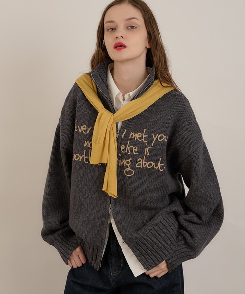 ロゴドライバーズニット（ニット/セーター）｜MUHET（ミュエータ）