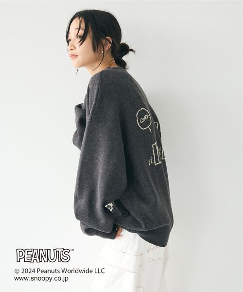 CRAFT STANDARD BOUTIQUE（クラフトスタンダードブティック）の「【PEANUTS】クルーネックニット（ニット/セーター・レディース・マスタード/アイボリー/ブラック・M/XL/L）」の7枚目の写真