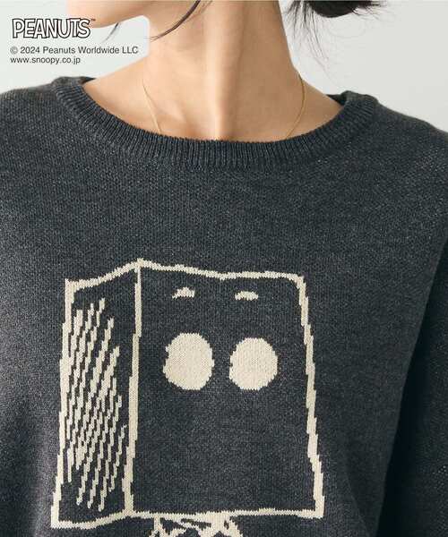 CRAFT STANDARD BOUTIQUE（クラフトスタンダードブティック）の「【PEANUTS】クルーネックニット（ニット/セーター・レディース・マスタード/アイボリー/ブラック・M/XL/L）」の9枚目の写真