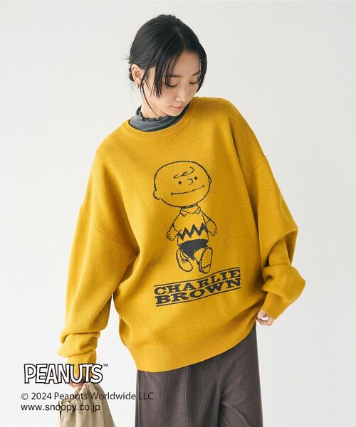 CRAFT STANDARD BOUTIQUE（クラフトスタンダードブティック）の「【PEANUTS】クルーネックニット（ニット/セーター・レディース・マスタード/アイボリー/ブラック・M/XL/L）」の20枚目の写真