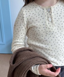 aimoha（アイモハ）の「【aimoha-KIDS-】小花柄コットンヘンリートップス（Tシャツ/カットソー・キッズ）」