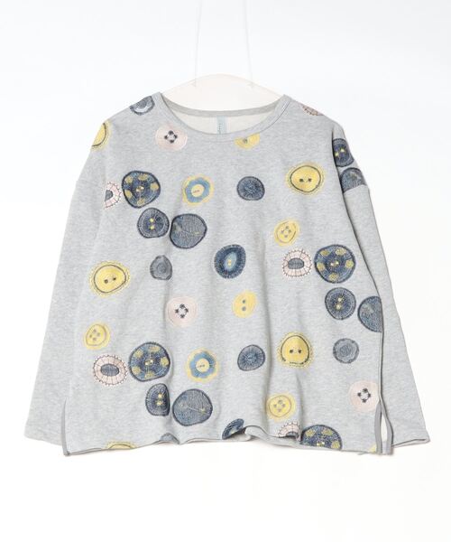 トレーナー スウェット EMAGO ボタン刺繍プルオーバー レディース Emago トレーナー スウェット EMAGO ボタン刺繍プルオーバー