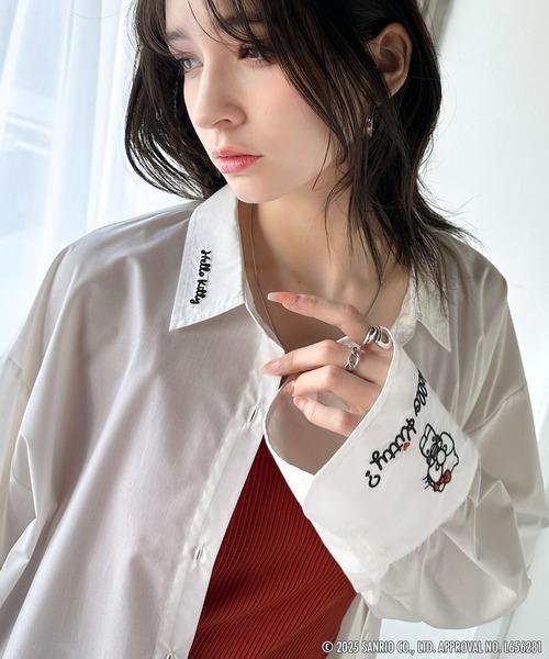 sanrio(サンリオ)の「【Sanrio characters/サンリオキャラクターズ】可愛さ100%!ランダム刺繍ストライプシャツ(長袖)(シャツ/ブラウス・レディース・ブルー系/ブラック系/オフホワイト・LARGE/X-LARGE/SMALL/MEDIUM)」の8枚目の写真