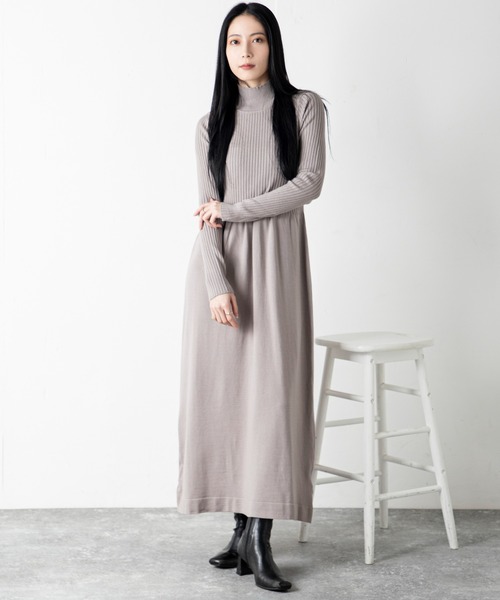 MILLION CARATS(ミリオンカラッツ)の「シャギートップスセットニットワンピース(ワンピース・レディース・ネイビー/ブラック/グレー・FREE)」の21枚目の写真