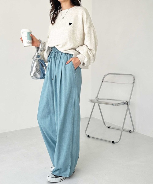 GeeRA（ジーラ）の「【S-XLサイズ展開】きれいめにもカジュアルにも！2タックワイドデニムイージーパンツ（デニムパンツ・レディース・ネイビー/サックスブルー/ブラック・XX-LARGE/LARGE/X-LARGE/MEDIUM/SMALL）」の15枚目の写真
