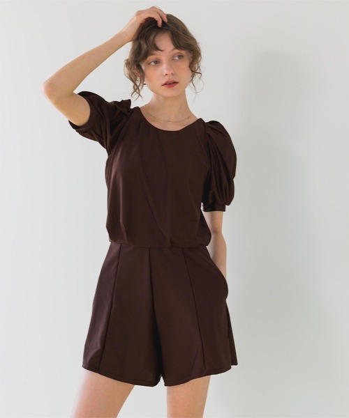 セール】バックオープンパフスリーブオールインワン/水着（水着）｜SEA