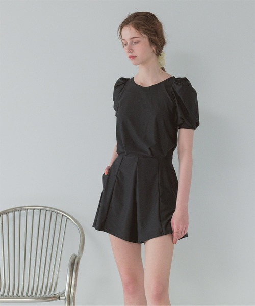 セール】バックオープンパフスリーブオールインワン/水着（水着）｜SEA