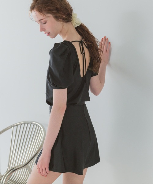 セール】バックオープンパフスリーブオールインワン/水着（水着）｜SEA