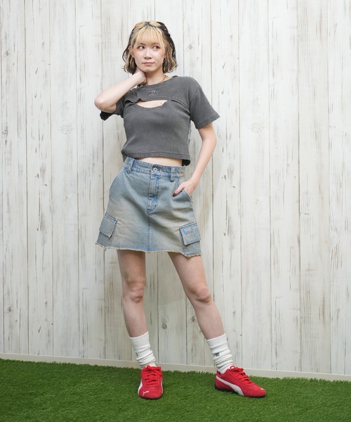 Dickies（ディッキーズ）の「Dickies/ディッキーズ デニムミニスカート 81120300（デニムスカート・レディース・ライトインディゴブルー/インディゴブルー/ダークインディゴブルー・S/M）」の7枚目の写真