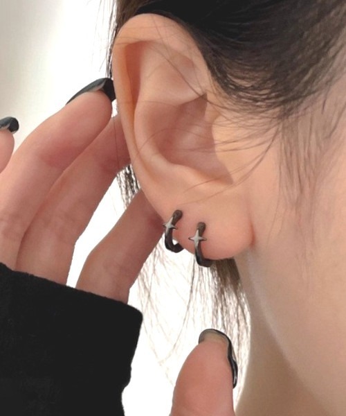Born from rock 3 Hoop ピアス 　ペア Born From Rock ピアス