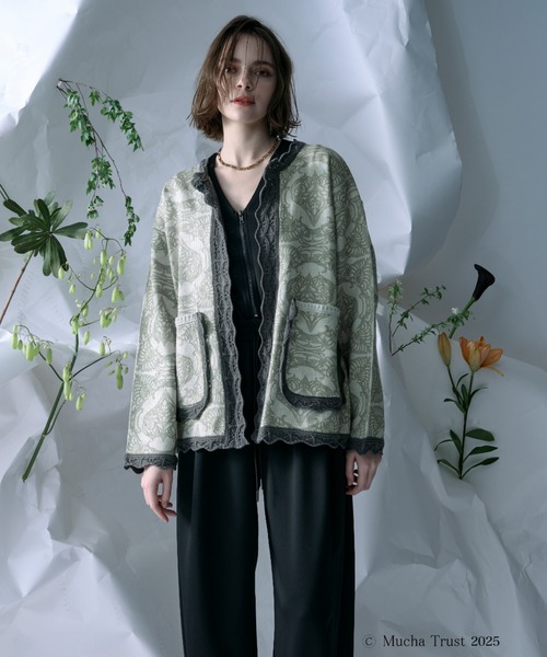 Ezick（エジック）の「【Ezick×MUCHA】ニットカーディガン（カーディガン/ボレロ・レディース・ブルー/グリーン・FREE）」の2枚目の写真