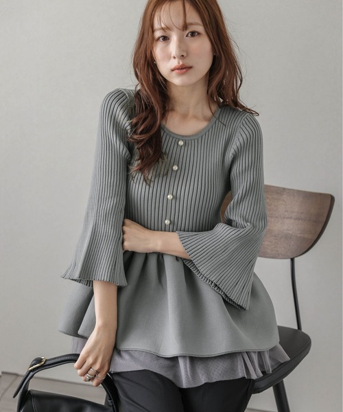 Lajour/2Wayペプラムニット Lajour ニット セーター 2Wayペプラムニット レディース : ZOZOTOWN
