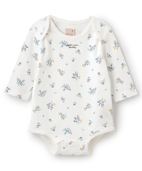 petit main(プティマイン)の「【GOODPRICE】長袖ロンパース(ロンパース・キッズ・ライトグリーン/アイボリー/ブラック/ベージュ/ライトピンク/オフホワイト・80cm/70cm)」の2枚目の写真