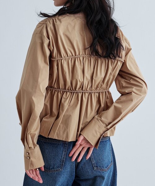 GALLEST(ギャレスト)の「シャーリングギャザーブラウス【フロントボタン/前開き】(シャツ/ブラウス・レディース・イエロー系その他/ホワイト/ベージュ/ピンク系・38)」の14枚目の写真