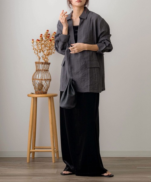 NOAHL(ノアル)の「【NOAHL】襟付きVネックシアーブラウス(シャツ/ブラウス・レディース・アイボリー/ピンク/ブラック・FREE)」の10枚目の写真