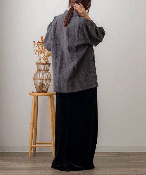 NOAHL(ノアル)の「【NOAHL】襟付きVネックシアーブラウス(シャツ/ブラウス・レディース・アイボリー/ピンク/ブラック・FREE)」の15枚目の写真