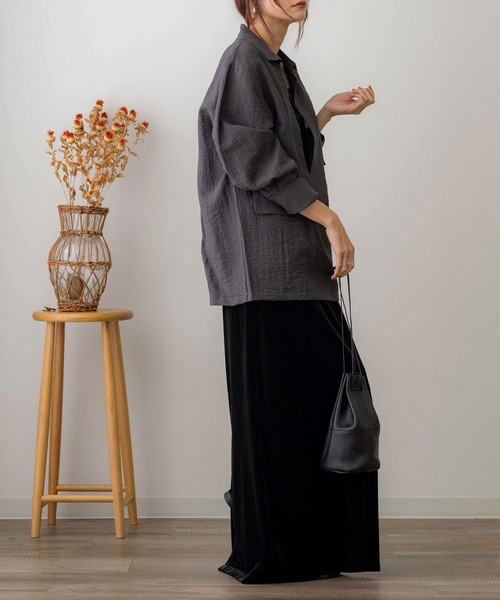 NOAHL(ノアル)の「【NOAHL】襟付きVネックシアーブラウス(シャツ/ブラウス・レディース・アイボリー/ピンク/ブラック・FREE)」の16枚目の写真