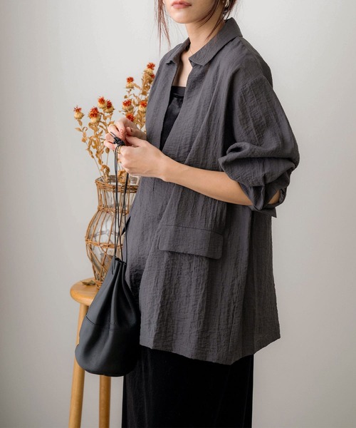 NOAHL(ノアル)の「【NOAHL】襟付きVネックシアーブラウス(シャツ/ブラウス・レディース・アイボリー/ピンク/ブラック・FREE)」の18枚目の写真