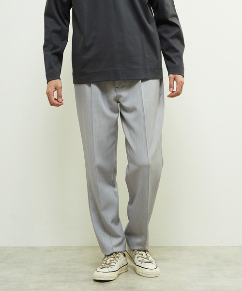 MEN'S MELROSE(メンズメルローズ)の「TRダブルクロスクリースステッチテーパードパンツ(スラックス・メンズ・ブラック/カーキ/ライトグレー・2/3/4)」の3枚目の写真